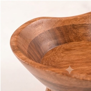 Bol en bois fait main, design minimaliste, bois non traité, artisanat pour servir les aliments, décoration intérieure - Product Image 2