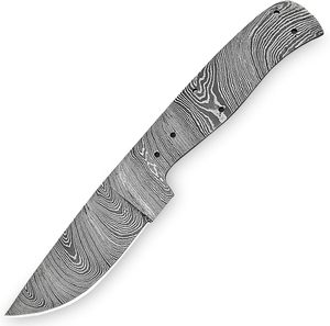 Hoja en blanco Tang completa de acero de Damasco hecha a mano personalizada para suministros de fabricación de cuchillos Cuchillo de camping de caza estilo vaquero compatible con OEM - Product Image 2