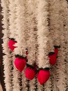 Jasmine Lotus Buds With <strong>Green</strong> Leaves Floral Garland Indian Wedding Haldi Sangeet an Mandap Decor South Indian <strong>Temple</strong> Decoration - Product Image 2
