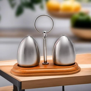Salero y pimentero metálico moderno, vajilla elegante resistente al óxido para casas elegantes, restaurantes y restaurantes de calidad - Product Image 1