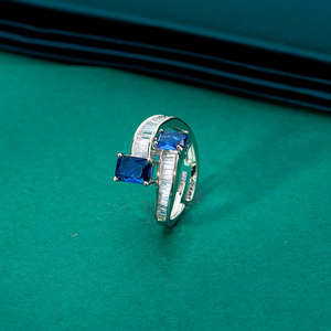 Anillo clásico de CZ con chapado en rodio Mayoristas de joyería de moda en India Anillo elegante para mujer - Product Image 2