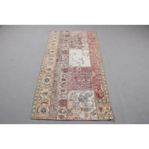 Alfombra Turca Vintage de Lana Roja, 2,9x5,6 pies (88x171 cm) - Product Image 1