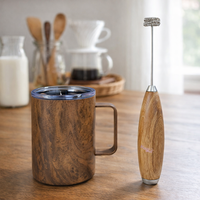 Ensemble de tasse à mélanger électrique avec mousseur à lait, coffret cadeau pour le café, logo personnalisé, vente en gros de tasse à mélanger électrique et de mousseur à lait