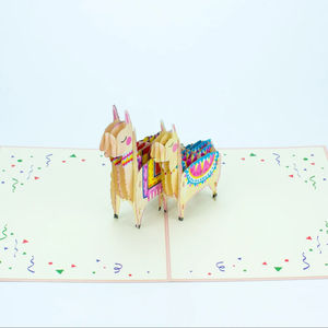 Nouvelle arrivée Cartes d'animaux faites à la main Pop-up Artisanat Cartes-cadeaux Personnalisables pour les occasions en papier - Product Image 1
