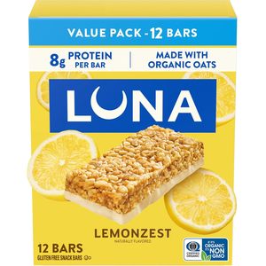 LUNA <b>Bar</b> - LemonZest Flavor - Gluten Free <b>Snack</b> <b>Bars</b> Value Pack (12 Pack) - Product Image 4