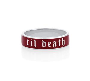CHERRY Mocha Enamel Til Death Dainty silverband Ring Ring ขายดีมาแรงของขวัญครบรอบปีซ้อนแหวนสัญญาวงแหวน - Product Image 1