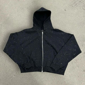 Sudaderas de Hombre de Alta Calidad, Personalizadas, Coloridas, de Felpa de Diamantes, de Algodón, con Capucha, Adornadas con Pedrería - Product Image 3