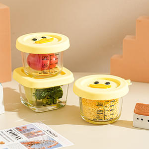 Juego de Platos de Vidrio para Niños al por Mayor con Tapa de Silicona, Plato de Vidrio para Alimentación de Bebés con Ventilación Extraíble y Escala - Product Image 3