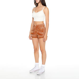 Nouveauté Meilleur design Short léger délavé à l'acide pour femmes Prix de gros respirant Vêtements d'été pour femmes Short délavé à l'acide - Product Image 3