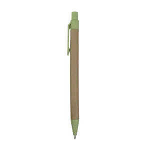 Stylo à encliquetage en paille de blé recyclée écologique, gadgets promotionnels - Product Image 6
