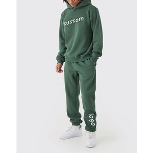 เสื้อมีฮู้ดและกางเกงวอร์มสำหรับผู้ชายผ้าคอตตอนใส่แบบสตรีทแวร์สีเขียวเฮฟวี่เวท - Product Image 4