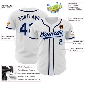 Marine blanche personnalisée-Maillot de baseball authentique bleu clair - Product Image 3