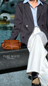 Petite sacoche bandoulière italienne en cuir véritable, fabriquée à la main, avec large sangle – Modèle PS412 - Product Image 4