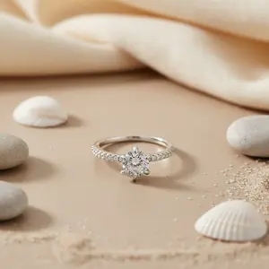 "925 Silver <b>Crystal</b> Engagement <b>Ring</b> for Women-Gift Option" - Product Image 2