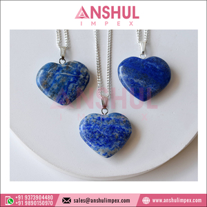 จี้รูปหัวใจ Lapis Lazuli เครื่องประดับแฟชั่นหรูหราดีไซน์ไม่ซ้ำใครพร้อมโซ่จากอินเดีย - Product Image 2