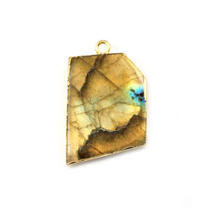 Collier à caution unique faisant connecteur or galvanisé authentique Labradorite dalle pierres précieuses bijoux à bricoler soi-même trouver des composants - Product Image 3