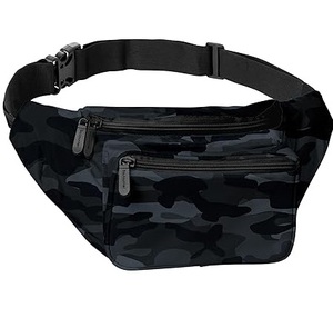 Sac banane à fermeture éclair imprimé camouflage, sac banane tendance, sac banane fait main, sacs bandoulière pour voyages, vente en gros OEM, MOQ faible - Product Image 1