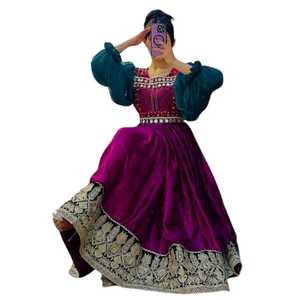 Feroza <span class=keywords><strong>Banarsi</strong></span>生地アフガニスタン服ビンテージKuchiエスニックアフガニスタン服ジプシースタイルアフガニスタンKuchiドレス - Product Image 1