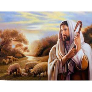 Dipinto a mano 100% gesus pittura a olio 36in X 24in stile astratto su cotone stampato digitale per la decorazione della camera da letto - Product Image 1