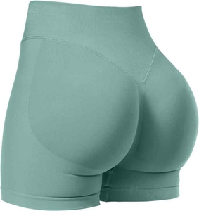 Pantalones cortos de gimnasio de cintura alta para mujer, de talla grande, tela satinada, Control de barriga, bolsillos profundos para entrenamiento atlético, deportes para correr - Product Image 1