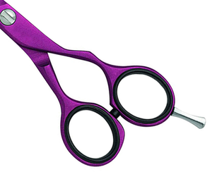 กรรไกรตัดผมสำหรับช่างตัดผมพิมพ์ลายโลโก้ตามสั่งทำจากเหล็ก440C เคลือบสีม่วง - Product Image 5