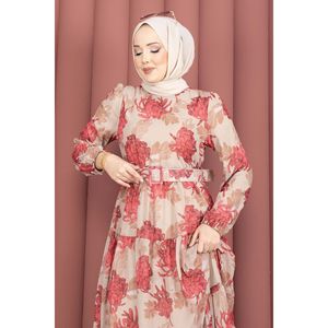 Vestido de Chifón con Cinturón y Estampado Floral, Diseño Personalizado, Ropa Casual Moderna, Translúcido, ODM, Sostenible, para Eventos de Club - Product Image 2