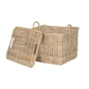 Cesta de ratán con tapa y asa, cesta de almacenamiento hecha a mano, venta al por mayor, ecológica, hecha en Vietnam - Product Image 2