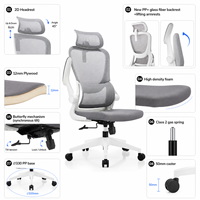 Chaises de bureau ergonomiques modernes en maille avec appuie-tête et soutien lombaire réglables en 2D, robustes, pour cadres, vente en gros
