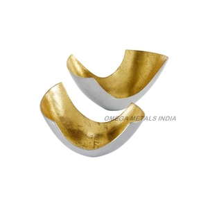 Vente chaude argent texturé feuille ondulée Design bol en métal élégant accent décoratif pour Table à manger pièce maîtresse et décor à la maison - Product Image 4