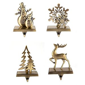 X Mas Tree Design Metal Stocking Holder Chapado en plata para vacaciones Pascua Navidad Gifted Stocking Holder hecho a mano - Product Image 5