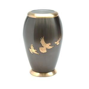 Urnes vintage crémation nouveau Design métal laiton colombes volant adulte mémorial crémation souvenir urne funéraire - Product Image 1