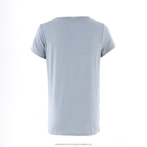 เสื้อยืดคอกลมแขนสั้นสำหรับผู้หญิง, เสื้อยืดลำลองคอกลมแขนสั้นผ้าฝ้าย100% เป็นมิตรต่อสิ่งแวดล้อมปรับสีและขนาดได้ - Product Image 5