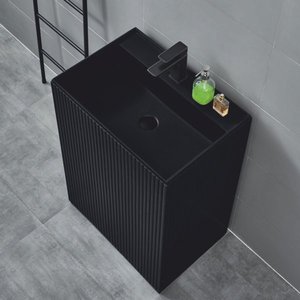 Custom padestal basin jpds1011 artificial stone & resin unbreakable matt 600*420*860mm suitable for hotel indoor home - Product Image 2