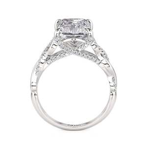 Jeulia Classic Twist Engagement <b>Ring</b>-Crushed <b>Ice</b> Cut Rose Gold Plated Sterling Silver - Product Image 3
