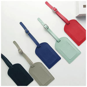 Etiqueta de equipaje de PU con textura de piel para viaje, etiquetas de maleta de piel sintética de tacto suave para bolsos, embalaje de logotipo personalizado - Product Image 6