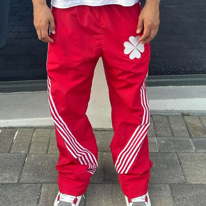 กางเกงสเวตเตอร์ถักตรงลายทางสำหรับผู้ชายกางเกงวอร์มแนวสตรีทแวร์กันลมลายทางกางเกงวิ่งจ๊อกกิ้งแนวสตรีทแวร์ - Product Image 4