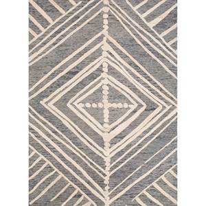 Tapis en laine et viscose à motifs géométriques gris et noir, tufté à la main, pour la maison Tra-14746 - Product Image 1