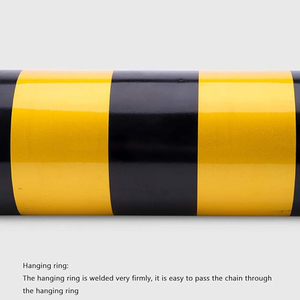 取り外し可能なスチール製安全ボラードポスト |   黒と黄色の交通保護バリケード - Product Image 4