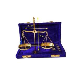 Balanza de latón para joyería, caja de terciopelo para medir el peso, capacidad de 20gm, hogar decorativo, oficina, artesanía exclusiva Vintage - Product Image 2
