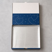 Boîte à pizza personnalisée pour la Saint-Valentin avec intérieur doublé de papier aluminium pour dîner romantique et emballage alimentaire à emporter pour les fêtes