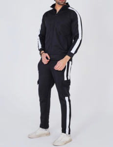 Conjunto de Sudadera con capucha de tela gruesa y cálida al por mayor, chándal de Invierno Polar con cuello levantado, chándal de invierno para hombre - Product Image 5