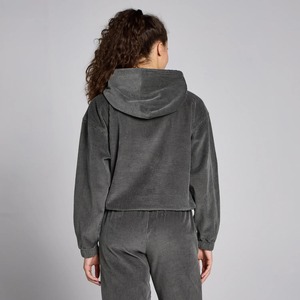 Mujeres Heavyweight Black Zip Up Hoodies Custom Oversized 100% Cotton fleece Acid Washed Hoodie chándal personalizado para mujeres - Product Image 2