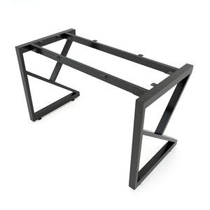 KConcept 140x60 Minimalist <b>Desk</b> with <b>Solid</b> <b>Wood</b> and Melamine Assembly Required Steel Legs for Office or Bedroom Use HBKC003 - Product Image 1