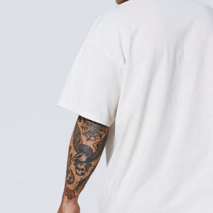 Blanc hommes mode t-shirt personnalisé bouffée impression décontracté t-shirts avec logo personnalisé bouffée imprimé t-shirt - Product Image 3