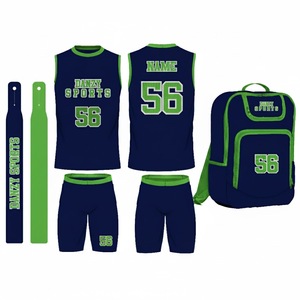 Ensemble de compression d'entraînement de football américain 7v7 pour adultes, impression numérique personnalisée, maillots à 7 drapeaux, respirant, 100% polyester - Product Image 6