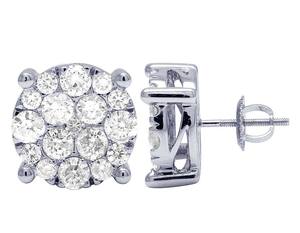 Boucles d'oreilles en argent sterling de qualité supérieure avec diamant rond pour femmes - Product Image 3