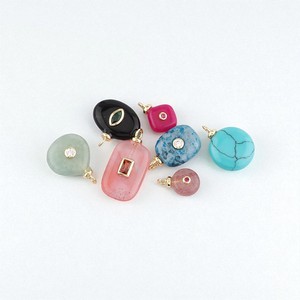 Double pendentif en pierre-breloques en pierre turquoise pour collier fabrication de bijoux à bricoler soi-même approvisionnement personnalisé en gros - Product Image 3