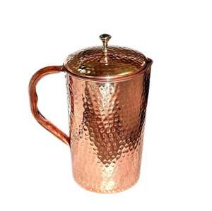 Jarra de cobre Respetuoso con el medio ambiente Más vendidos Metal Bueno para la salud Vasos Jarra de agua para adultos 100% Suministros de utensilios de cocina de cobre Premium - Product Image 5