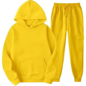 Conjuntos Deportivos de Talla Grande, Gruesos, Lavado Ácido, Estilo Hip Hop, Sudadera con Capucha Amarilla, Conjunto de Dos Piezas para Hombre, Conjuntos de Sudadera con Capucha Más Vendidos, Transpirables - Product Image 1