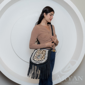 Nouveau Style occidental véritable peau de vache haute qualité sacs à main à franges élégant sac à bandoulière en cuir bohème sacs gitane élégant Vintage sacs - Product Image 2